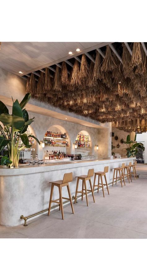 Boho Restaurant, Tulum Restaurants, Rooftop Restaurant Design, Bali Restaurant, Modern Restaurant Design, Spanish Home Decor, Café Design, Coffee Shop Interior Design, Bar Design Awards