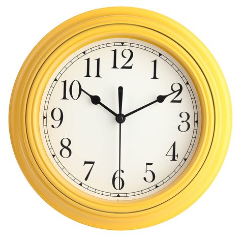 Yellow Office Decor, Diner Room, Team Office, Wall Clock Kitchen, Office Wall Clock, Yellow Office, Clock Kitchen, Bedroom Wall Clock, Retro Wall Clock