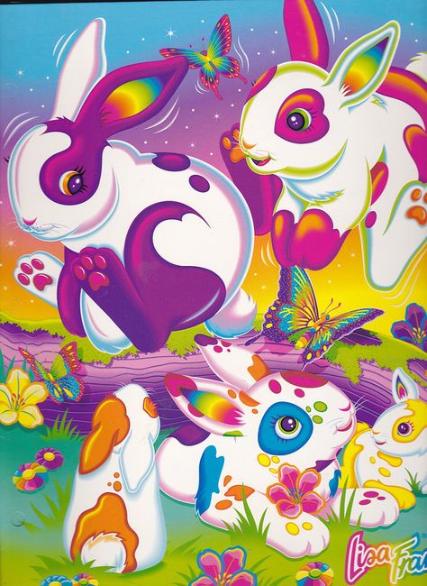 Lisa Frank Folders, Lisa Frank Birthday Party, Lisa Frank Stickers, Home Decor Christmas Gifts, Cute Easter Bunny, Vintage Classics, Bunny Rabbits, Lisa Frank, Cute Bunny