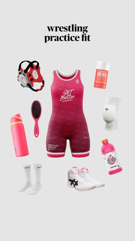 #wrestling #preppy #asics #nike #soldejanero #wrestlingsinglet #wrestlingpractice #outfitinspo #beauty #preppyoutfitinspo #preppyoutfit #pink #red #rudis Wrestling Diet, Girls Wrestling, Wrestling Outfits, Tackle Football, Wrestling Shirts, Wrestling Singlet, Preppy Outfit, Kickboxing, Sport Bag