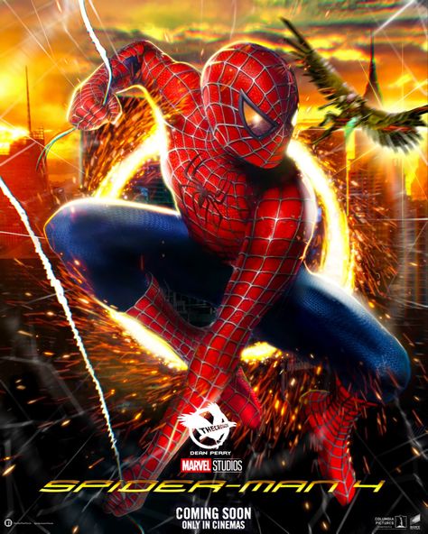 For more art and edits: RevivingSpiderMan4 / TheCrow2k Spiderman Sam Raimi, Raimi Spiderman, Spiderman 2002, Spiderman 4, Marvel Figures, Peter 3, Image Spiderman, Character Poster, Tobey Maguire