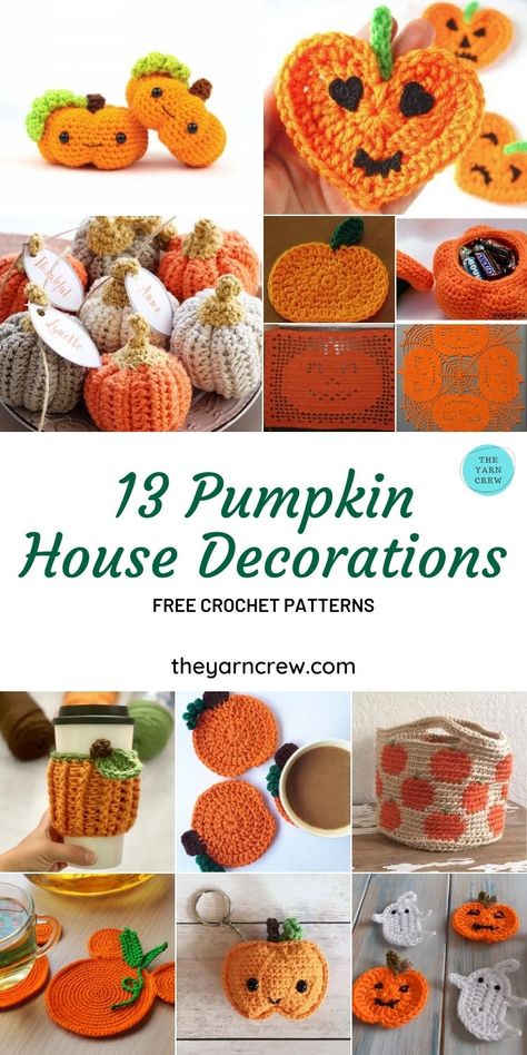 13 Free Crochet Pumpkin Patterns For Your Home you can crochet right now. Pumpkin pattern decorations curated by The Yarn Crew. #crochetroundup #crochetpatterns #freecrochetpatterns #crochetblankets #amigurumipatterns #crochettoys #crochetforbaby #crochetprojects Crochet Pumpkin Patterns, Pumpkin Patterns Free, Pumpkin Patterns, Autumn Crochet, Pumpkin Crochet, Fall Crochet Patterns, Fall Crochet, Animal Crochet, Crochet Easy