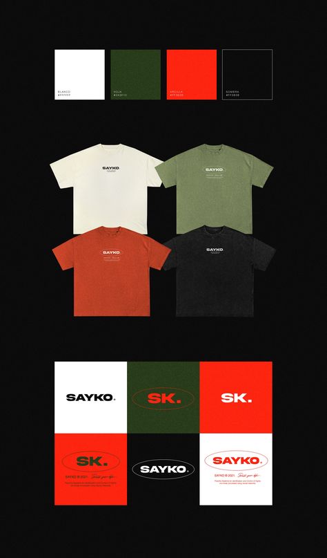 SAYKO® Clothing / Branding :: Behance Poster Clothing Brand, Clothing Brand Ideas Graphics, Business Shirts Logo Ideas, Brand Merchandise Ideas, Streetwear Branding, Clothing Branding Design, Black Store, Minimal Shirt Design, Streetwear Logo