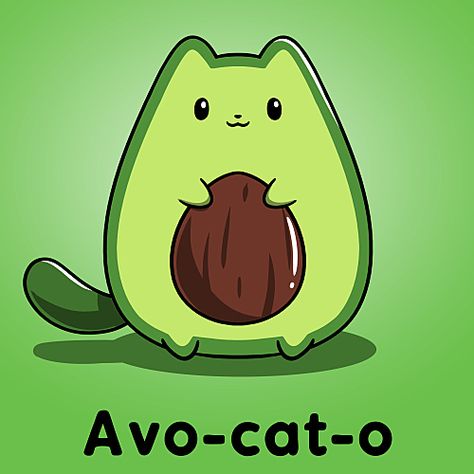 Avo-cat-o t-shirt Avocado Cartoon, Day Of The Shirt, Cute Avocado, Cute Food Drawings, Cute Animal Drawings Kawaii, Pola Sulam, Cute Kawaii Drawings, Arte Sketchbook, Cute Cartoon Drawings