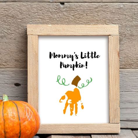 Pumpkin Footprint Art, Fall Footprint Art For Infants, Fall Footprint Art, Pumpkin Footprint, Pumpkin Handprint Art, Pumpkin Handprint, Pumpkin Craft For Kids, Preschool Painting, Cute Art Projects