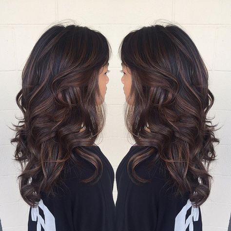 Ash brown balayage highlights courtesy of @keannehair in O'ahu, Hawaii Chocolate Balayage Hair, Chocolate Balayage, Chocolate Brown Hair Color, Hair Color Chocolate, Chocolate Hair, Baby Light, Chocolate Brown Hair, Brown Balayage, Vlasové Trendy