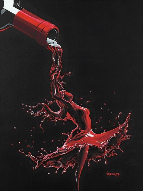 Michael Godard's "Wine Dance" is amazing! Godard Art, Art Du Vin, Wine Painting, Wine Photography, Wine Glass Art, Wine Art, Bohol, Art Abstrait, Love Art