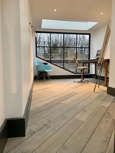 Loft conversion in East London. Ref. 01 Natural MANHATTAN Diagonal Flooring, Solid Wood Flooring, Loft Conversion, Building A Website, French Oak, East London, Versailles, Wood Floors, The Space