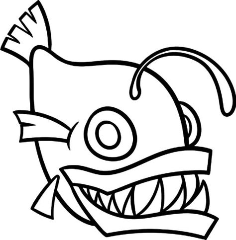 How To Draw Monster Fish Coloring Pages : Color Luna Cute Angler Fish, Angler Fish Drawing, Fish Drawing Easy, Fish Outline, Sailor Moon Coloring Pages, Fish Coloring, Moon Coloring Pages, Pages To Color, Fish Drawing