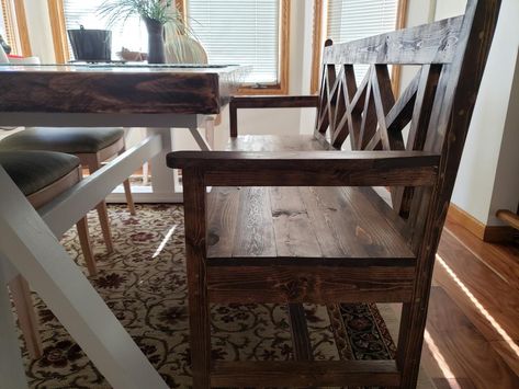 Dining Room Table With Bench With Back, Farmhouse Dining Bench With Back, Bench With Backrest Dining, Dining Room Benches Seating, Dining Table Bench Seat With Back, Diy Dining Table Bench With Back, Bench For Dining Table Diy, Kitchen Bench With Back, Bench With A Back