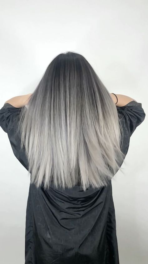 Ash Grey Balayage, Grey Balayage, Ash Grey Hair, Silver Ombre Hair, Grey Hair Wig, Grey Ombre Hair, Gray Balayage, Grey Hair Dye, Silver Blonde Hair