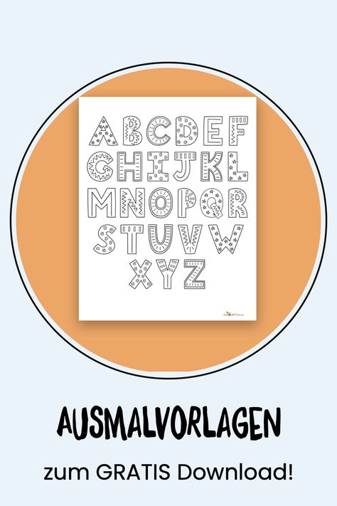 Spielerisch lernen! Unsere ABC Ausmalvorlage macht es deinem Kind einfach, Buchstaben zu lernen. Für Vorschulkind aber auch Schulanfänger geeignet: Unsere GRATIS Vorlage zum Ausmalen! Art School, Abc