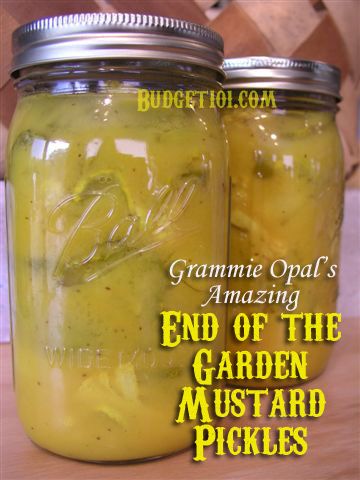 How to make Make Your Own Mustard Pickles and other frugal inexpensive do it yourself make at home recipes Honey Mustard Pickles Recipe, Mustard Pickles Recipe Canning, Mustard Pickles Recipe, Mustard Pickle Recipe, Easy Pickling Recipes, Easy Pickle, Newfoundland Recipes, Canning And Preserving, Homemade Mustard