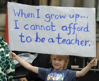 A new study says public school teachers earn more than their abilities are worth. Could that really be true? // Are Teachers Paid Too Much? How 4 Studies Answered 1 Big Question Teachers Strike, Teacher Problems, Teaching Quotes, Protest Signs, Funny Teacher, Teacher Quotes, Smart Kids, Future Classroom, Teacher Humor