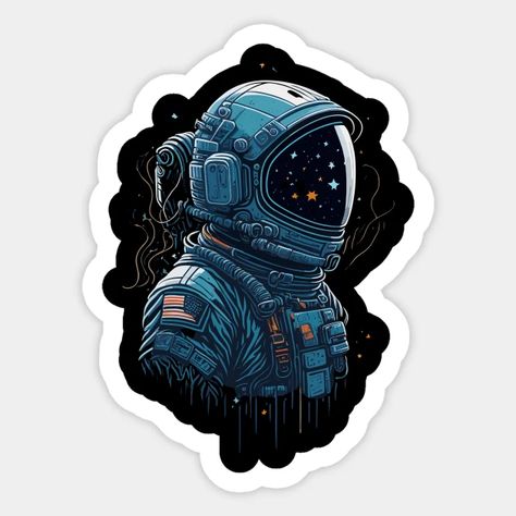 Astronaut - Astronaut - Sticker | TeePublic Nasa Stickers Printable, Astronaut Stickers Printable, Space Stickers Printable, Nasa Stickers, Space Scrapbook, Universe Stickers, Astronaut Sticker, Cool Laptop Stickers, Space Stickers