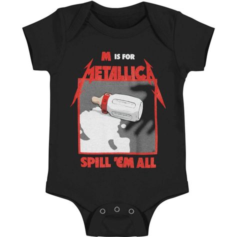 PRICES MAY VARY. Official Metallica merchandise 1x1 baby rib for super-soft feel Flatlock stitched seams to provide durability Innovative three-snap closure Metallica Baby, Honest Baby Products, Goth Baby, Boys And Girls Clothes, Milk Bottle, Sleeveless Bodysuit, Cool Baby Stuff, Black Bodysuit, Baby Items