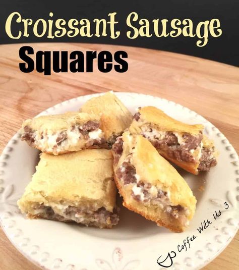 Croissant Sausage Squares Breakfasts Casseroles, Croissants Ideas, Hashbrown Bites, Sausage Squares, Crescent Sausage Bites, Sunday Snacks, Ground Sausage Recipes, Cheesy Hashbrown, Recipes Cupcakes