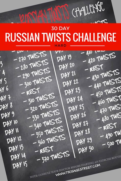 This 30 day Russian Twists challenge is a full month of daily exercise with high reps for those ready to take their fitness to the next level. #fitness #workout #workoutplan #exercise #exerciseathome #resolutions #challenges #fitnesschallenge #exercisechallenge #getinshape #30daychallenge #health Jumping Jack Challenge, Squat Challenge For Beginners, Calf Raises Exercise, Lunge Challenge, Crunches Challenge, 30 Day Arm Challenge, Spell Your Name Workout, Burpee Challenge, Everyday Exercise