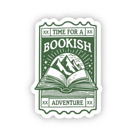 Elevate your bookish experience with our "Time For A Bookish Adventure" sticker. This waterproof green and white sticker is perfect for book lovers, whether you want to decorate your kindle, water bottle, or laptop. Bring your love of reading to life with this bookish themed sticker. Kindle Book Stickers, Kindle With Stickers, Book Themed Stickers, Book Tok Stickers, Kindle Stickers Printable, Bookish Stickers Printable, Book Stickers Aesthetic, Book Stickers Printable, Bookish Sayings