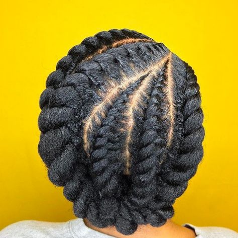 Flat Twist Cornrows And Twists, Updo Cabello Natural, Flat Twist Hairstyles, Natural Braided Hairstyles, Flat Twist Updo, Natural Hair Twist Out, Chunky Twists, Twisted Hair, Transitioning Hairstyles