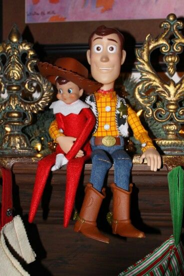 . Elf On The Shelf And Woody, Shelf Elf, Awesome Elf On The Shelf Ideas, Woody And Buzz, Elf Fun, Sweet Smile, Elf Ideas, Fairies Elves, Buddy The Elf