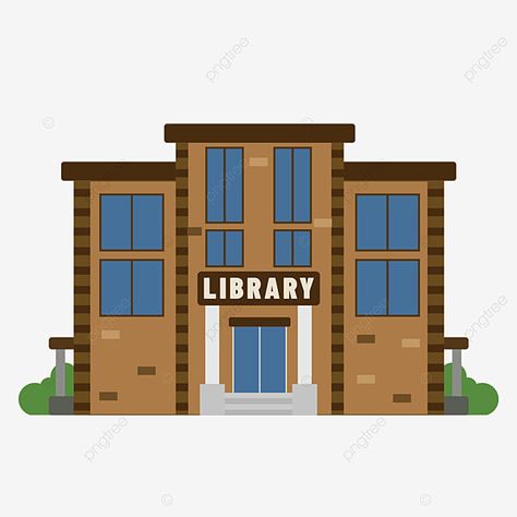 Library Building Illustration, Library Drawing Easy, Painted Library, Drawn Banner, Library Clipart, Library Drawing, Library Building, Banner Drawing, Building Drawing