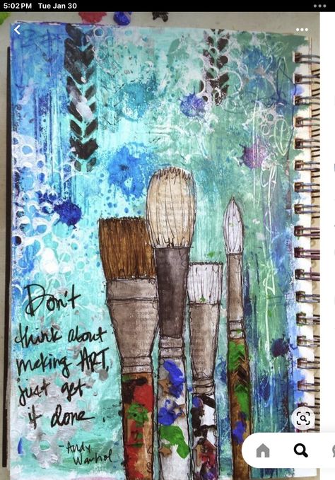 Kunstjournal Inspiration, Watercolor Art Journal, Sketchbook Cover, Art Journal Cover, Drawing Journal, Ecole Art, Painting Quotes, King Art, Motivational Art