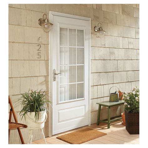 Top Self Storing Colonial Storm Doors | Andersen EMCO 400 Series Back Door Ideas, Craftsman Front Door, Door Remodel, Aluminum Storm Doors, Colonial Door, Ny House, Maple Shade, New Front Door, Andersen Windows