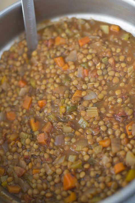 Lentejas Recipe, Seasonal Soups, Homemade Lentil Soup, Lentils Recipes, Carrots And Celery, Bean Dishes, Lucky Food, Beans Beans, Canned Lentils