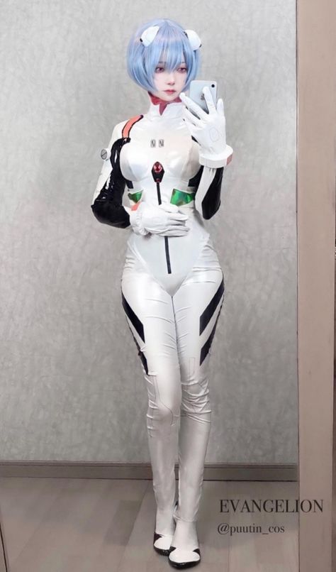 Neon Genesis Cosplay, Rei Ayanami Cosplay, Rei Cosplay, Evangelion Cosplay, Latex Cosplay, Evangelion Art, Cosplay Cute, Maid Cosplay, Rei Ayanami