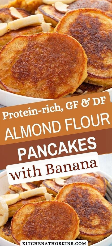 Learn how to make the best almond flour pancakes with banana that is healthy, gluten free, dairy free and one of the best almond flour breakfast recipes. Get the easy almond flour banana pancakes recipe at kitchenathoskins.com. Almond Flour Breakfast Recipes, Almond Flour Breakfast, Banana Pancakes Easy, Pancakes Easy Recipe, Almond Flour Banana Pancakes, Pancakes With Banana, Gluten Free Brunch Recipes, Almond Flour Banana, Banana Recipes Overripe