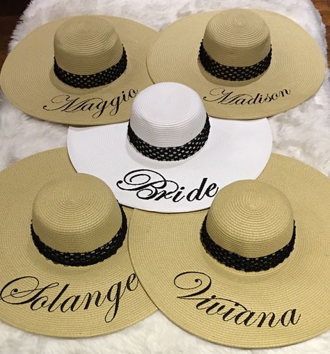 Bride and Bridesmaid's Floppy Beach Hats Etsy Store: MagnoliaStitchDesign Bridesmaids Hats, Floppy Beach Hat, Bride And Bridesmaids, Beach Hats, Beach Hat, Brides And Bridesmaids, Stitch Design, Panama Hat, Beach Wedding