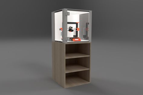 3d Printer Cabinet, Build A 3d Printer, 3d Printer Enclosure, Printer Cabinet, Fab Lab, 360 Design, Plywood Panels, Parametric Design, 3d Printers