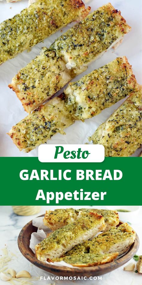 Bread Appetizers Easy, Cheesy Pesto Bread, Pesto Butter, Pesto Bread, Savory Bread Recipe, Foccacia Bread, Cream Cheese Bread, Cheese Bread Recipe, Garlic Cheese Bread