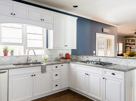 Future Kitchen Crown Molding Kitchen, Blue Kitchen Walls, Kitchen Refacing, Kitchen Dark, Behr Marquee, Kitchen Painting, Kitchen 2020, Color Kitchen, Kitchen Styles