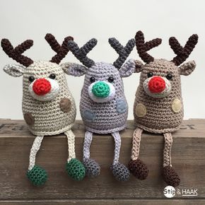 Stip & HAAK: Rendiertje Rex, #haken, gratis patroon, Nederlands, Kerstmis, bungelpopje, rendier, amigurumi, haakpatroon Christmas Crochet Patterns Free, Crochet Xmas, Holiday Crochet, Christmas Crochet Patterns, Crochet Motifs, Crochet Toys Patterns, Christmas Knitting, Yarn Crafts, Christmas Crochet