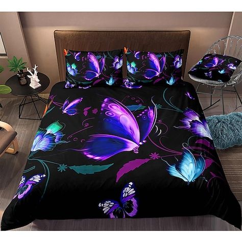 Butterfly Duvet Cover, Hotel Bedding Sets, Butterfly Bedding Set, Butterfly Bedding, 3d Bedding, Pillowcase Pattern, Matching Design, Hotel Bed, Blanket Cover