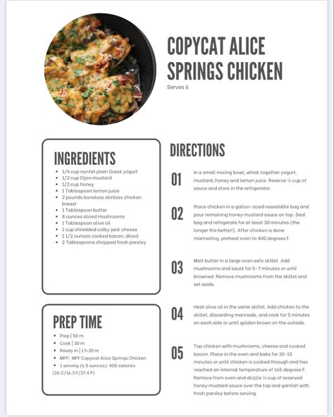 Macro Food List, Elyse Ellis, Iifym Recipes, Alice Springs Chicken, Macro Meal Plan, Clean Simple Eats, Hcg Recipes, Macros Diet, Macro Friendly Recipes