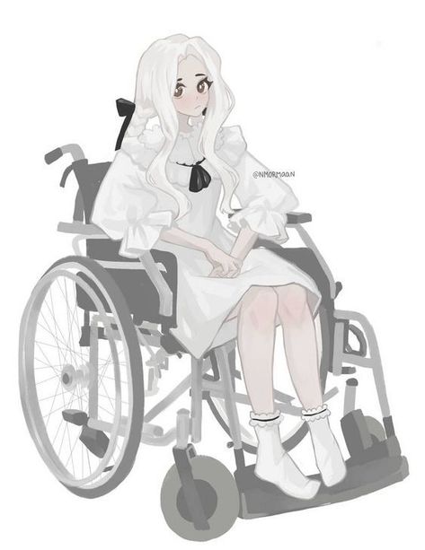 Wheelchair Aesthetic, Girl In Wheelchair, Deviantart Anime, Easy Hair Drawings, Anime Girlies, Anime Collection, Anime Baby, Anime Oc, Anime Life