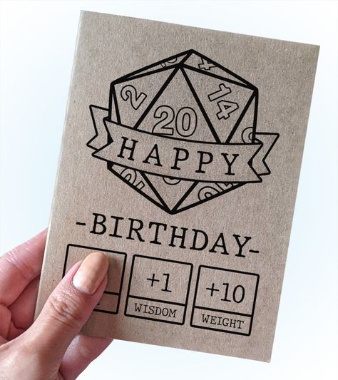 D&d Birthday Card, Nerd Birthday, 12 Sided Dice, Dnd Diy, Dnd Crafts, Geeky Craft, Fall Picnic, 35th Birthday, Card Happy Birthday