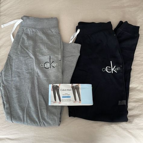 Brand New: Calvin Klein Lightweight Sweatpants With Drawstring And Pockets (1 Black, 1 Gray) Both Size Small- Size Details In Pictures. Selling As A Set. Calvin Klein Pants, Sweat Pants, Calvin Klein Black, Womens Calvin Klein, Track Pants, Black Gray, Pant Jumpsuit, Calvin Klein, Black And Grey