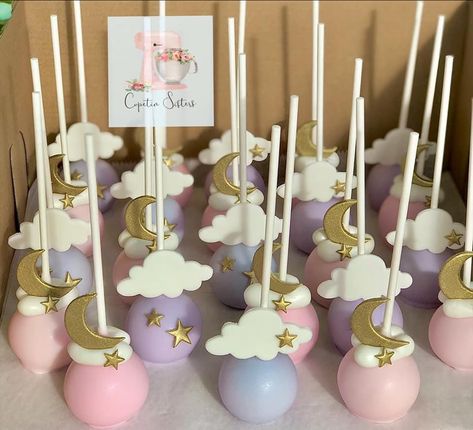 Twinkle Twinkle Cake Pops, Two The Moon Desserts, Sailor Moon Gender Reveal, Over The Moon Cake Pops, On Cloud 9 Baby Shower Theme Girl, Moon And Stars Baby Shower Theme Pink, Twinkle Twinkle Little Star Gender Reveal, Moon Baby Shower Theme, Unique Gender Reveal Party Ideas