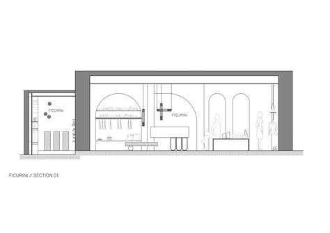 Ficurini Concept Store - Picture gallery Section Drawing Architecture, Retail Store Layout, Furniture Details Drawing, Interior Design Presentation Boards, Store Plan, Architecture Design Process, Interior Architecture Drawing, Retail Store Interior, Interior Design Presentation