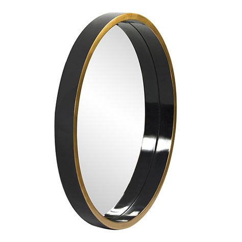 Brando Mirror Modern Contemporary Bathroom, Entryway Bathroom, Contemporary Bathroom Vanity, Modern Mirror, Black Lacquer, Metal Mirror, Round Wall Mirror, Framed Mirror Wall, Beveled Mirror