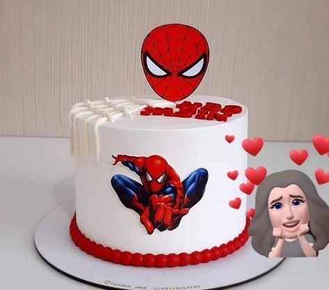 Simple Spiderman Birthday Decorations, Simple Spiderman Cake Design, Spiderman Birthday Cake Easy, Simple Spiderman Cake, Spiderman Birthday Cakes, Spiderman Cake Design, Spiderman Theme Cake, Cakes Decorating Ideas, Diy Cake Topper Printable