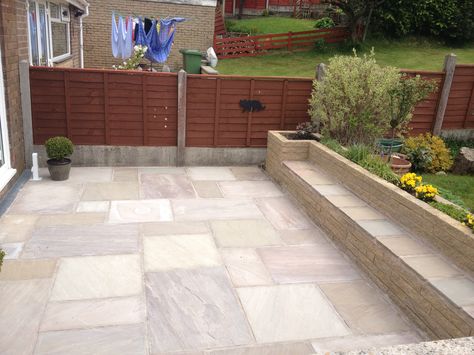 garden+indian+patios | Indian Stone Patio in Brierfield Indian Stone Patio, Stone Patio Ideas, Paving Stone Patio, Stone Backyard, New Patio Ideas, Patio Images, Indian Stone, Patio Pictures, Small Balcony Garden