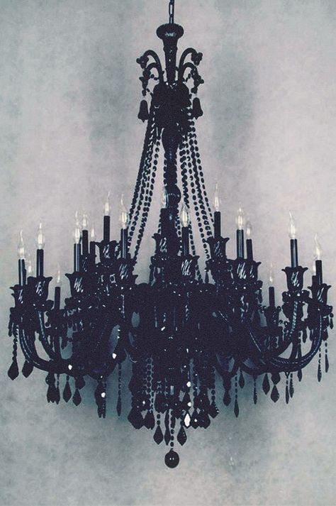 A little bit of dark bringing a whole lotta light! Gothic Furniture, Goth Home, Goth Home Decor, Goth Decor, Gothic Decor, Gothic Wedding, Gothic Home Decor, Gothic House, Black Chandelier