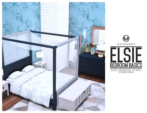 Double Bed Canopy, Sims 4 Beds, Low Bookshelves, Sims 4 Bedroom, Sims 4 Cc Furniture, Bed Canopy, Cozy Kitchen, Side Table With Storage, Sims 4 Build