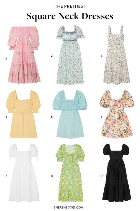 the best square neck dresses to try this summer. square necklines are so flattering on all chest sizes. check out these romantic and cute summer dresses! #dress #summerstyle #summerdress #squareneckdress #amazonfinds How To Clean White Sneakers, Square Neck Dresses, Pretty Summer Dresses, Square Neck Dress, Cute Summer Dresses, Square Necklines, Smock Dress, Strap Dress, Chest Size