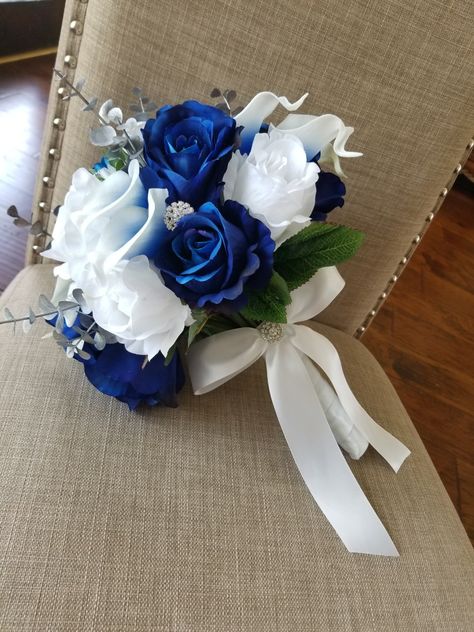 Prom Theme, White Bouquet, Blue Gold, White Wedding, Royal Blue, Wedding Inspo, Wedding Flowers, Wedding Planning, Blue And White